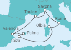 Mediterranean +Ibiza + Majorca Fly-Cruise Package Cruise itinerary  - Costa Cruises