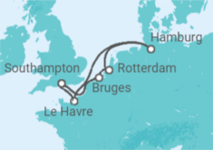 France, United Kingdom, Belgium, Holland Cruise itinerary  - AIDA