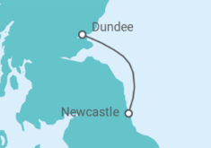Newcastle Dundee Overnight Cruise itinerary  - Ambassador Cruise Line
