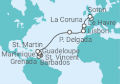 Barbados to Southampton Fly-Cruise Cruise itinerary  - MSC Cruises