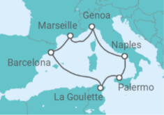 Italy, Tunisia, Spain Cruise itinerary  - MSC Cruises