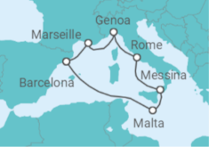 Italy, Malta, Spain, France All Inc. Cruise itinerary  - MSC Cruises