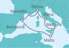 Malta, Spain, France, Italy All Inc. Cruise itinerary  - MSC Cruises