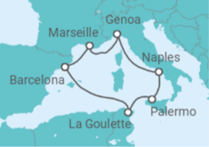 Tunisia, Spain, France, Italy All Inc. Cruise itinerary  - MSC Cruises