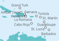 Dominican Republic, The Bahamas, Saint Lucia, Barbados, Guadeloupe, Sint Maarten, British Virgin ... Cruise itinerary  - Costa Cruises