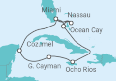 The Bahamas, Jamaica, Cayman Islands, Mexico, US All Inc. Cruise itinerary  - MSC Cruises