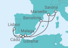 Italy, Spain, Gibraltar, Portugal Cruise itinerary  - Costa Cruises