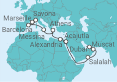 France, Spain, Italy, Greece, Egypt, Jordan, Oman Cruise itinerary  - Costa Cruises