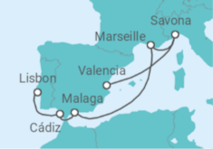 Valencia to Lisbon Cruise itinerary  - Costa Cruises
