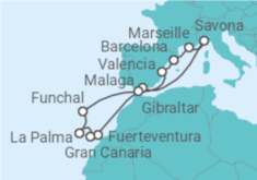 France, Italy, Spain, Portugal, Gibraltar Cruise itinerary  - Costa Cruises