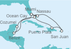 Puerto Rico, The Bahamas, US, Belize, Mexico Cruise itinerary  - MSC Cruises