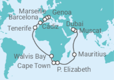 Genoa to Dubai Cruise itinerary  - Costa Cruises