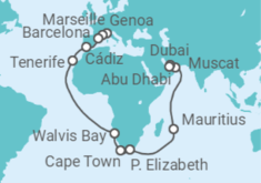 Genoa to Abu Dhabi Cruise itinerary  - Costa Cruises