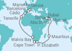 Genoa to Doha Cruise itinerary  - Costa Cruises