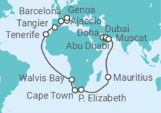 Doha (Qatar) to Genoa (Italy) Cruise itinerary  - Costa Cruises