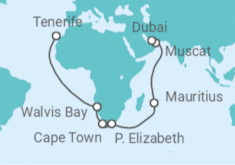 Tenerife to Dubai Cruise & Stay Package Cruise itinerary  - Costa Cruises