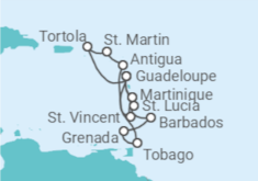 British Virgin Islands, Sint Maarten, Antigua And Barbuda, Saint Lucia, Martinique, Guadeloupe, B... Cruise itinerary  - Costa Cruises