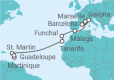 Italy, France, Spain, Portugal, Sint Maarten, Martinique Cruise itinerary  - Costa Cruises