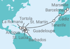 La Romana to Marseille Cruise itinerary  - Costa Cruises