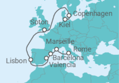 Denmark, United Kingdom, Portugal, Spain, France Cruise itinerary  - MSC Cruises