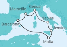 Italy, Malta, Spain, France Cruise itinerary  - MSC Cruises