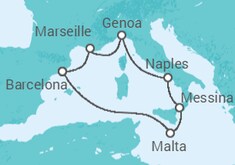 Italy, Malta, Spain, France All Inc. Cruise itinerary  - MSC Cruises