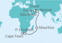 Dubai to Cape Town (South Africa) Cruise itinerary  - AIDA