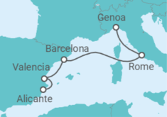 Alicante to Genoa Cruise itinerary  - MSC Cruises