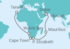 United Arab Emirates, Oman, Mauritius, South Africa, Namibia Cruise itinerary  - Costa Cruises