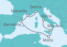 Italy, Malta, Spain, France Cruise itinerary  - MSC Cruises