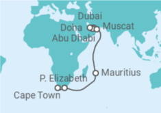 Dubai to Cape Town (South Africa) Cruise itinerary  - AIDA