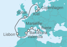 Denmark, United Kingdom, Portugal, Spain, France All Inc. Cruise itinerary  - MSC Cruises