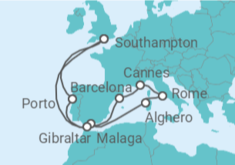 Portugal, Spain, France, Italy, Gibraltar Cruise itinerary  - Cunard