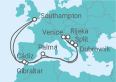Gibraltar, Italy, Croatia, Spain Cruise itinerary  - PO Cruises