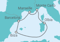Deslumbramiento francés y noche Ibicenca Cruise itinerary  - Virgin Voyages