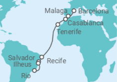 Barcelona to Rio de Janeiro Cruise itinerary  - Costa Cruises