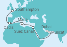 Dubai to Southampton Cruise itinerary  - PO Cruises