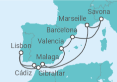 Andalusia, Lisbon & Western Med Cruise itinerary  - Costa Cruises