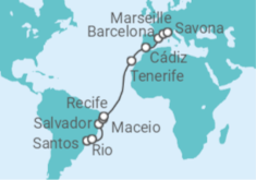 Sao Paulo to Savona Cruise itinerary  - Costa Cruises