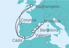 Spain, Portugal & France Cruise itinerary  - PO Cruises