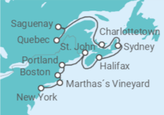 New York to Quebec (Canada) Cruise itinerary  - Norwegian Cruise Line