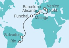Venice to Rio de Janeiro Cruise itinerary  - MSC Cruises