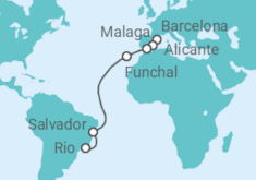 Barcelona to Rio de Janeiro Cruise itinerary  - MSC Cruises