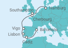 Hamburg to Barcelona Cruise itinerary  - MSC Cruises