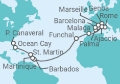 Rome to Port Canaveral Cruise itinerary  - MSC Cruises