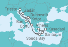 Italy, Montenegro, Croatia, Greece, Turkey Cruise itinerary  - AIDA