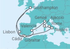 Spain, France, Italy, Gibraltar, Portugal Cruise itinerary  - PO Cruises