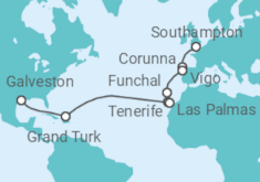 Southampton to Texas Cruise itinerary  - Carnival Cruise Line