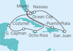 Jamaica, Cayman Islands, Mexico, US, Puerto Rico, The Bahamas Cruise itinerary  - MSC Cruises