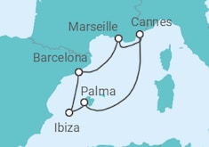 French Daze & Ibiza Nights Cruise itinerary  - Virgin Voyages